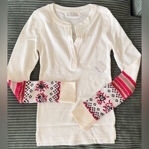 New We The Free Mikah Layered Cuff Thermal Top with Colorful Sleeves